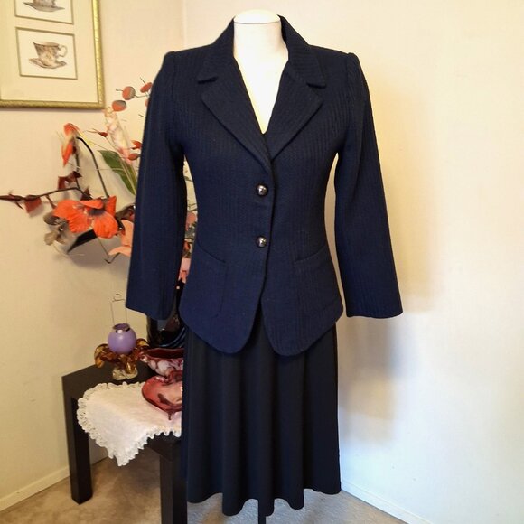 NWT Comfy Lined Navy Blue Blazer Jacket Spring Fall Winter Jackets Tag Size M - Picture 5 of 11